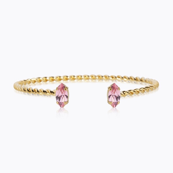 Caroline Svedbom Gold Petite Navette Bangle - Light Rose